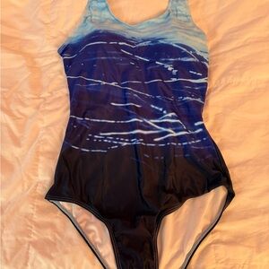 2 Juniors - Ombre Wave One-Piece Swimsuit